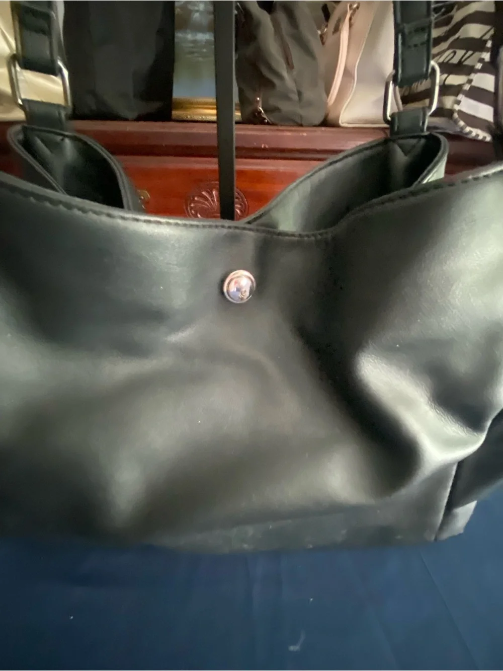 Vintage Nine West Triple Compartment Carryall Hobo Bag | Black Y2K Era